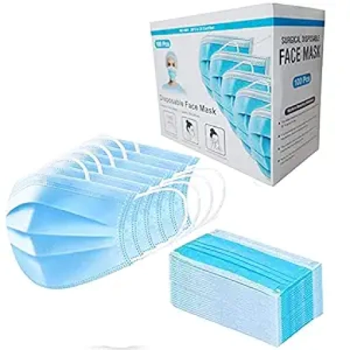 face mask 3ply disposable elastic 1's nett
