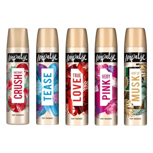 impulse body spray assorted 75ml nett