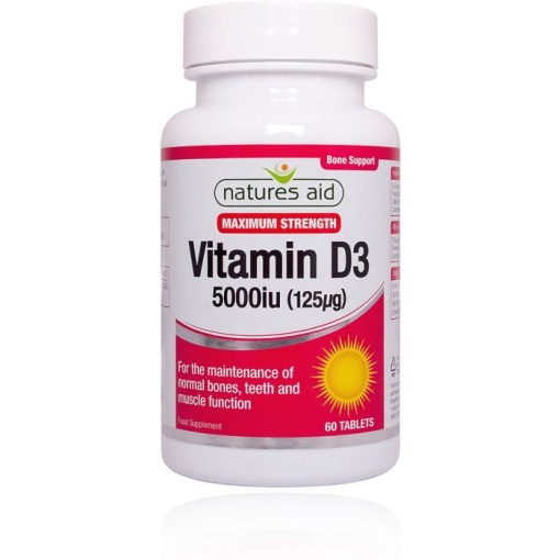 natures aid vitamin d3 5000iu (125ug) vegetarian 60's nett