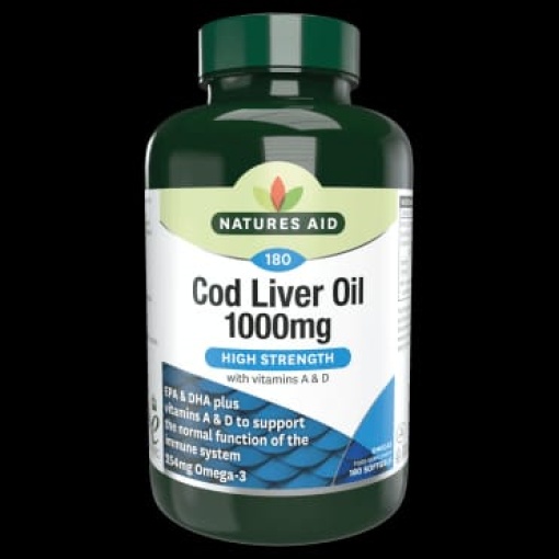 nature's aid cod liver oil (high strength) 1000mg - 90's