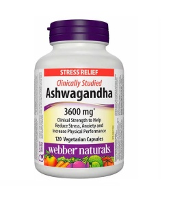webber naturals ashwaghandha 3600mg(300mg standardised) veg caps 120s