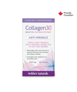 webber naturals collagen30® anti-wrinkle bioactive collagen peptides™ tablets  180s