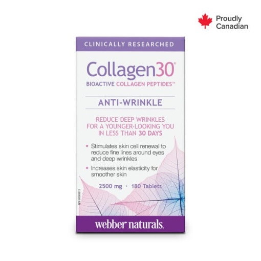 webber naturals collagen30® anti-wrinkle bioactive collagen peptides™ tablets  180s