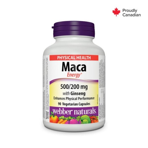 webber naturals maca energy with ginseng 500/200 veg caps 90's