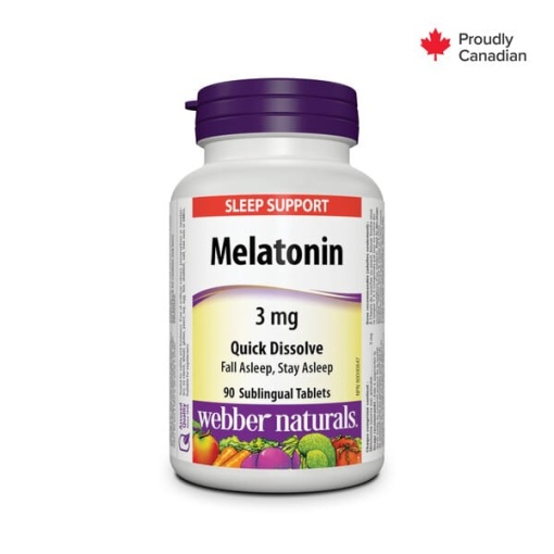 webber naturals melatonin 3mg quick dissolving tabs 90's