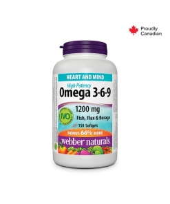 webber naturals omega 3-6-9 1200mg fish,flax &borage softgels 150s